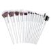 Nicole Miller New York 14pc Complete Makeup Brushes Collection with Zipper Bag Snow Pearl White Ideal Present or Any Occasions Great for Beginners to Professionals