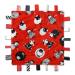 Sleepy Sheep Label Lovey - Black  White and Red - Baby Sensory  Security & Teething Textured Ribbon Tag Blanket