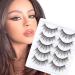 Glowingwin False Eyelashes 5pairs Short Wispy Lashes Natural Look Reusable Mink Lashes Fluffy Strip Lashes Fake Lashes 3D Faux Mink Lashes 5pairs-S024