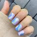 Novo Ovo Short Corner Oval Press On Nails - Purple White Green Strudel - Lavender Stick Artificial Fingernails with Glue for Valentine's Day | International Shipping - Buy Online on SooperMarket.com