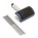 Mikki Dog Puppy Stainless Steel Comb and Hard Pin Slicker Brush for Cockapoos Labradoodles Cavapoos and Golden Doodles - Starter Set 2pcs Blue Grey Small Grooming Kit