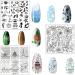 JEEWHEET 12pcs Nail Stamping Templates Plate Set for Nail Art - Summer Rose, Flower, Animal, Mandala, Mermaid, Christmas Designs - Includes Scraper, Silicone Stamper, Storage Bag - Stamping Plates - Buy Online on SooperMarket.com
