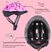Asslen Kids Bike Helmet Set | Adjustable Toddler Helmet with Knee Elbow Pads | Sports Protective Gear for Boys Girls Ages 3-8 | Pink Star Design - Buy Online on SooperMarket.com