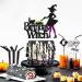 Halloween Birthday Witch Cake Topper for Ghost Bat Cat Themed Girl Lady Women Happy Halloween Birthday Cake Decoration Witches Autumn Fall Season All Souls' Day Bday Party Celebration Supplies - Buy Online on SooperMarket.com