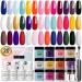 Dip Powder Nail Kit, AZUREBEAUTY All Season 20 Color Nail Dip Powder Kit Classic Color Spring Summer Dip Starter Kit With 4 Pcs Liquid Set for French Art Manicure DIY Salon Gift Set for Women A1-Gift Set