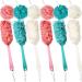 12 Pcs Shower Loofah Back Scrubber for Shower Long Handled Loofah Bath Body Brush Soft Mesh Poufs and Shower Sponge Brush with Long Handled Back Washer with Handle for Men Women Exfoliating Cleaning