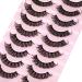 False Eyelashes Russian Strip Lashes D Curl 10 Pairs - Fluffy Extension Volume & Faux Mink Pack - 2 Styles Mixed - Dazzle with Style i-i - Buy Online on SooperMarket.com