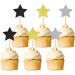 120 Pcs Star Cupcake Toppers Happy New Year Glitter Black Gold and Silver Star Cake Topper Picks Toothpick Toppers New Year Photo Props for New Year Party Supplies (Star) - Buy Online on SooperMarket.com