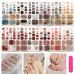 JSRQT 12 Sheets Toenail Polish Stickers Diamond Glitter Full Wrap Toe Nail Art Stickers Decals for Women Girls Self Adhesive Nail Stickers Manicure with Nail File Nail Stickers Strip for Feet DIY