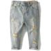 KIDSCOOL SPACE Baby Slim Jeans | Elastic Band | Ripped Denim Pants | Light Blue - Buy Online on SooperMarket.com