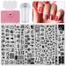 Ebanku 6PCs Nagel stamp template nail Stamping Plates Christmas tree snowflakes reindeer manicure nail art template with 1 stamp + 1 scraper + 1 storage bag
