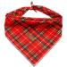 Lionheart Glory Dog Haller 1 packable soft cotton Christmas bib adjustable kerchief square dog neckerchiefs for small dogs checkered neckerchiefs (1 Pack) b: red plaid