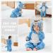 COOKY.D Baby Hooded Rompers | Winter Flannel Jumpsuit Pajamas | 6-12 Months Blue - Buy Online on SooperMarket.com