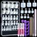 100pcs Natural False Toe Nails Tip with Nail Glue Set Teenitor Full Cover Acrylic Fake Toenail Tips with Cuticle Pusher & 100/180 Grit Nail File for Women Girl