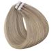 Fshine 20 Remy Human Hair Tape in Extensions 20 Inch - Highlighted Color 18 Ash Blonde and 22 Light Blonde - 20 Pieces 50 Gram Adhesive Tape Hair - #18/22(P18/613) - Buy Online on SooperMarket.com