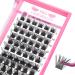 Lash Clusters, 72 Pcs Individual Lashes, Cluster DIY Lash Extension, Volume Eyelashes Look, Super Thin Band and Comfortable (D-12mm) 12 mm Volume