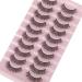 Wiwoseo 10 Pairs 14MM Cat Eye 3D Effect Natural Wispy Fluffy Russian False Eyelashes - Buy Online on SooperMarket.com