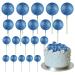 Astaron 20 pieces Tortendeko balls cake topper mini-balloons cake upleater for wedding party baby party birthday cake decorate (glitter blue)