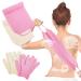 WLLHYF 6 Pcs Exfoliating Shower Bath Gloves Back Scrubber Set  4Pcs Exfoliating Gloves and 2Pcs Exfoliating Body Scrubber Nylon Back Washers Scrub Gloves for Shower for Men and Women
