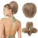REECHO Messy Bun Hair Piece Claw Clip Hair Bun Short Ponytail Extension with Bendable Metal Wire Fake Bun Hair Pieces for Women - Dark Blonde