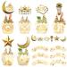 Lets Joy Pack of 12 Eid Mubarak Toppers 12 Pieces Ramadan Cake Decoration Wrappers Ramadan Kareem Topper Cupcake Glitter Muslim Islam Cupcake Eid Mubarak Cake Party Decoration