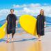 Surf Poncho Changing Towel Robe - Hooded Wetsuit Change Poncho for Adults - Water Absorbent - Oversized Black - Buy Online on SooperMarket.com