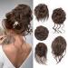 Fulang Hair 5/Pack hair part with rubber band large bun hair part wavy of course artificial hair hair tie women with hair updos hair extension messy bun hair parts (5 pieces/pack) (8l)
