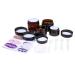 Kare & Kind Refillable Cosmetics Jars Kit - 4x Cosmetics Jars (Amber Glass) 4x Lids 4x Inner Covers 39x Labels + 4x Mini Spatula for Easy Filling - For Creams Essential Oils Powders etc.