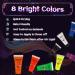 UV Face and Body Paint Glow Set - 8 Fluorescent Colors for Halloween Art Party Fancy Makeup - Buy Online on SooperMarket.com
