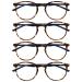 Opulize met reading glasses 4 Pack slim round frame spring hinges scratch-resistant brown tortoise blue bracket men women rrrr60-2 +2.00 brown tortoise front dark blue arms +2.00 dioptries