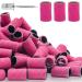 180Grit Nail Sanding Bands for Nail Drill Pink Sanding Band for Nail Drill Fine Sanding Bands for Nail Drill with 3/32 Nail Sanding Bit for Natural Nail 100Pcs Sand Band Set for Manicure & Pedicure pink-180