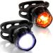 Stupidbright Micro LED Strap-On Front & Rear Bike Light Set Skateboard Longboard Lights (2 Pack) 2 Pack: WHITE & RED
