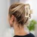 Set of Hair Claw Clips in Brown, Beige, Cream, and Black for Women, Girls, Unisex - Medium Size Rectangle Box Hair Clip - Buy Online on SooperMarket.com