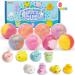 8 Pack Bubble Bath Bombs for Kids with Mochi Squishy, Surprise Toy Inside, Natural Essential Oil SPA Bath Fizzies Set, Kids Safe Christmas Gift for Boys and Girls