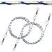 2 X 1.5m(5ft) Dog Chains for Outside Tie Out Cable for Dogs REFLECTIVE Steel Spiral Heavy Duty Ground Spike Stake (40cm) Dog Tether Dog Camping Accessories Dog Stake (Cable Only 2 X 1.5m (Blue))