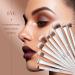 Jessup 14pcs Highend Makeup Brushes Set - Foundation Concealer Blush Contour Powder Eye Brush Makeup Sponge Cleaner Towel | Pearl White T333 - Buy Online on SooperMarket.com