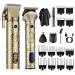 Suttik Professional Hair Clippers for Men 3 in 1 Beard Trimmer/Nose Hair Trimmer/Electric Shaver Clippers and Trimmers Set USB Rechargeable Grooming Kit Mens Gifts Gold1