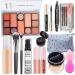 All in One Makeup Kit Full Makeup Set for Beginners or Pros Naked Eyeshadow Palette Nude Face Primer Matte Foundation Winged Eyeliner Stamp Mascara Lip Gloss - Make up Gift Set Travel