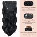 4PCS 22 Inch Curly Jet Black Hair Extensions - Synthetic Fiber Hair Pieces for Women - Full Head Wavy Clip in Extensions - Buy Online on SooperMarket.com