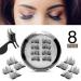 Dual Magnetic Half Lash Accent Eyelashes Set - Lightweight, Reusable, and Easy to Apply | Updated 3D False Eyelashes with Applicator (8pcs) in White - Buy Online on SooperMarket.com