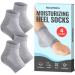 MoistMate 2-Pairs Heel Socks for Dry Cracked Feet, Moisturizing Socks for Foot Care, Cracked Heel Repair for Dry Feet, Foot Calluses, Rough Heel, Aloe Socks for Women and Men, Foot Spa Socks (Grey) Grey-2 Pair (Pack of 1)