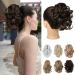 REECHO 9" Short Ponytail Extension Classic Loose Curly Wavy Claw Clip Pony tails Hair Extensions HP001 Hairpieces for Women - Dark Brown with Highlights