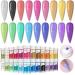 Saviland 24 Colors Nail Mica Powder - 0.35oz/10g Pigment Nail Powder, Pearl Pigment Powder for Nails Gel Polish Shimmer Acrylic Powder Poly Nails Gel Builder Nail Gel DIY Color Nail Art