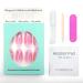 Novo Ovo Neon Pink Glitter Hologram Press-On Nails | Short to Medium Oval Almond Artificial Fingernails for Valentine's Day - Buy Online on SooperMarket.com