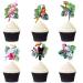 Blumomon 24 pieces birds and animals cupcake topers parrot cupcake picks bird sampling animals cake decorations for children's birthday party theme party decorations accessories