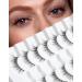 False Lashes Mink Natural Lashes Fluffy Lashes Airy Volume Lashes Natural Look 3D Eyelashes 12mm C Curl Lashes 7 Pairs D8 D8 Lightweight Look-12mm