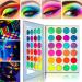 DE'LANCI Neon Eyeshadow Palette - Glow in the Dark, Blacklight UV Makeup, Matte & Glitter Shadows for Halloween - Buy Online on SooperMarket.com