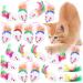 ueslwser 20 Pcs Mice & AnimalToys Colorful Feather Interactive Cat Interactive Mouse Catnip Toys Assorted Randomly Colors for Cats and Kitten Indoor Play Cat Mice Toys Pack Interactive Catch Play
