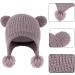 Toddler Winter Hat with Double Pom Pom | Fleece Lined Earflap Beanie | 2-4 Years Dark Purple - Buy Online on SooperMarket.com