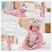 COOKY.D Baby Hooded Rompers | Winter Flannel Jumpsuit Pajamas | 6-12 Months | Pink - Buy Online on SooperMarket.com